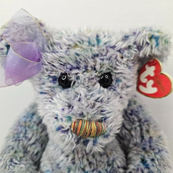 Ty 2000 Razzmatazz The Bear Plush Blue Multicolor Stuffed Animal Toy TyLux - Picture 2 of 11